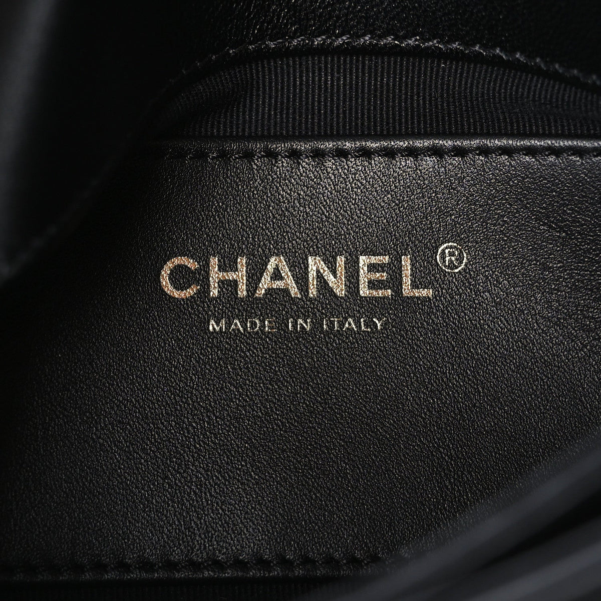 Lambskin Quilted Enamel Chain Logo Mini Flap Black