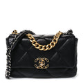 Lambskin Quilted Medium Chanel 19 Flap Black