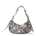 Metallic Agneau Arena Small Le Cagole Shoulder Bag Silver