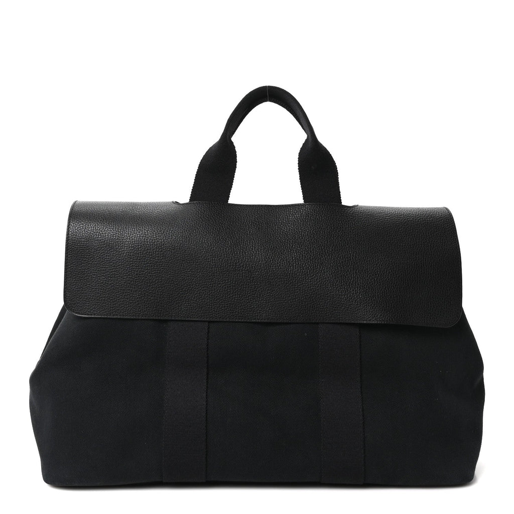 Chevron Herringbone Toile Vache Liegee Valparaiso Tote  MM Black