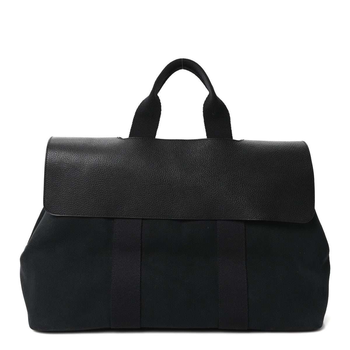 Chevron Herringbone Toile Vache Liegee Valparaiso Tote  MM Black