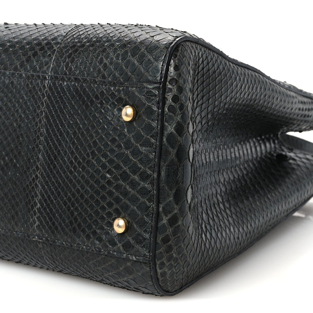 Snakeskin  Medium Executive Cerf Shopper Tote Black