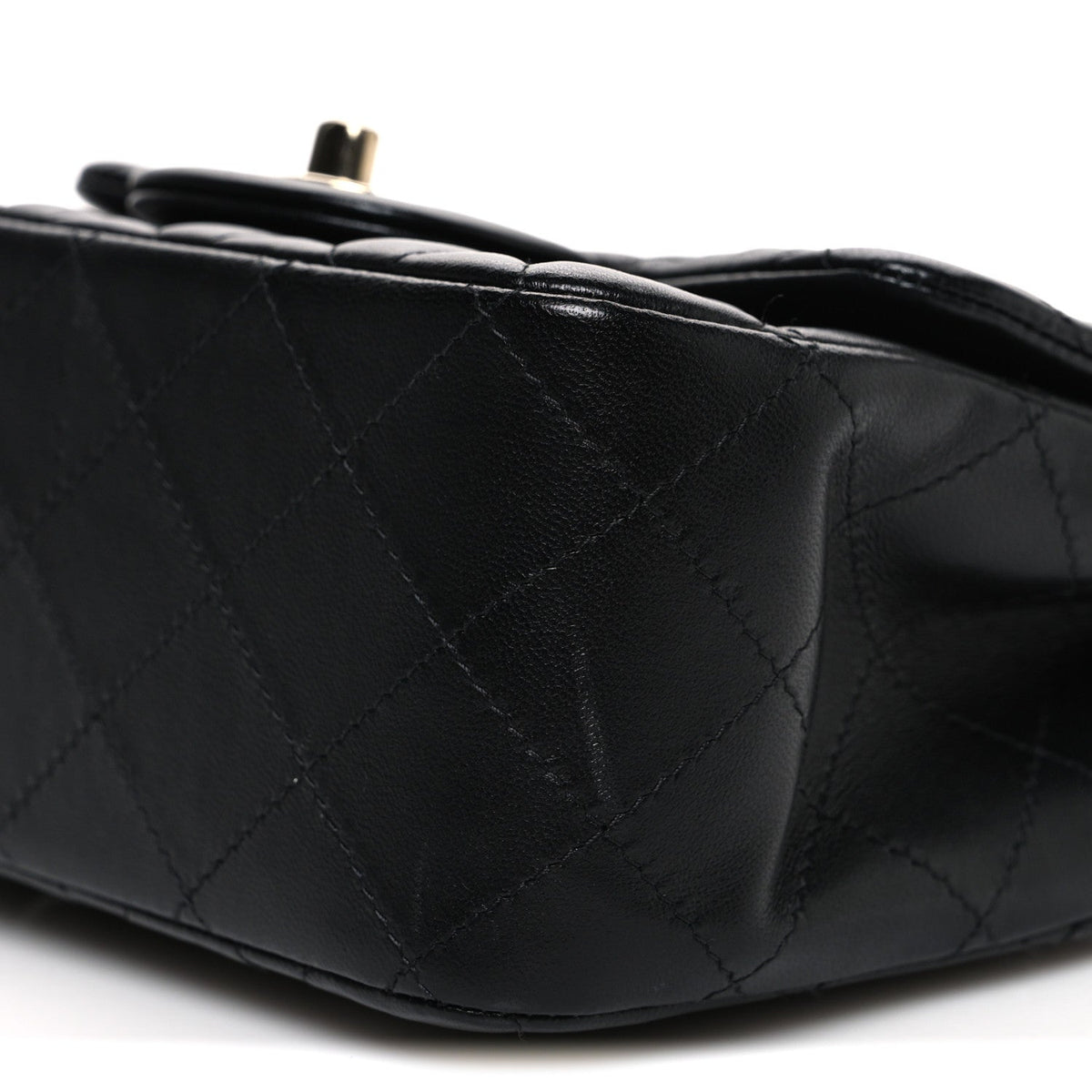Lambskin Quilted Mini Square Flap Black
