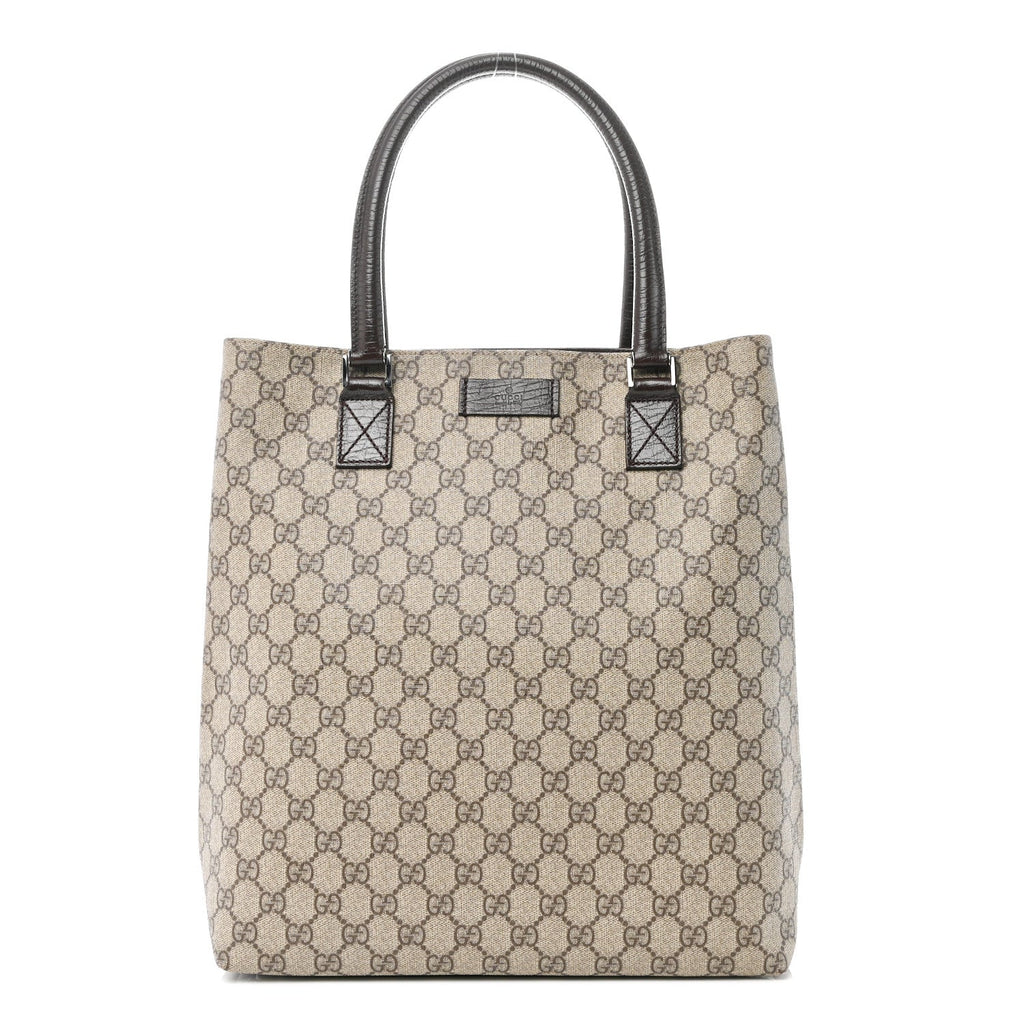 GG Plus Monogram Small Vertical Tote Dark Brown