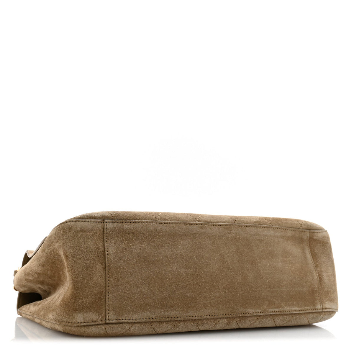 Suede Calfskin Small Souplissimo Maxi Flap Dark Beige