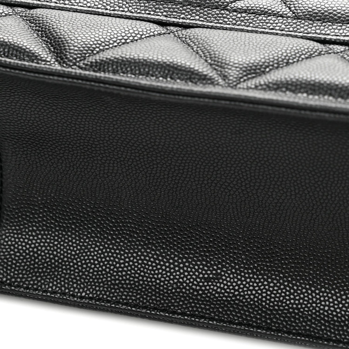 Caviar Quilted Large Shopping Tote Black