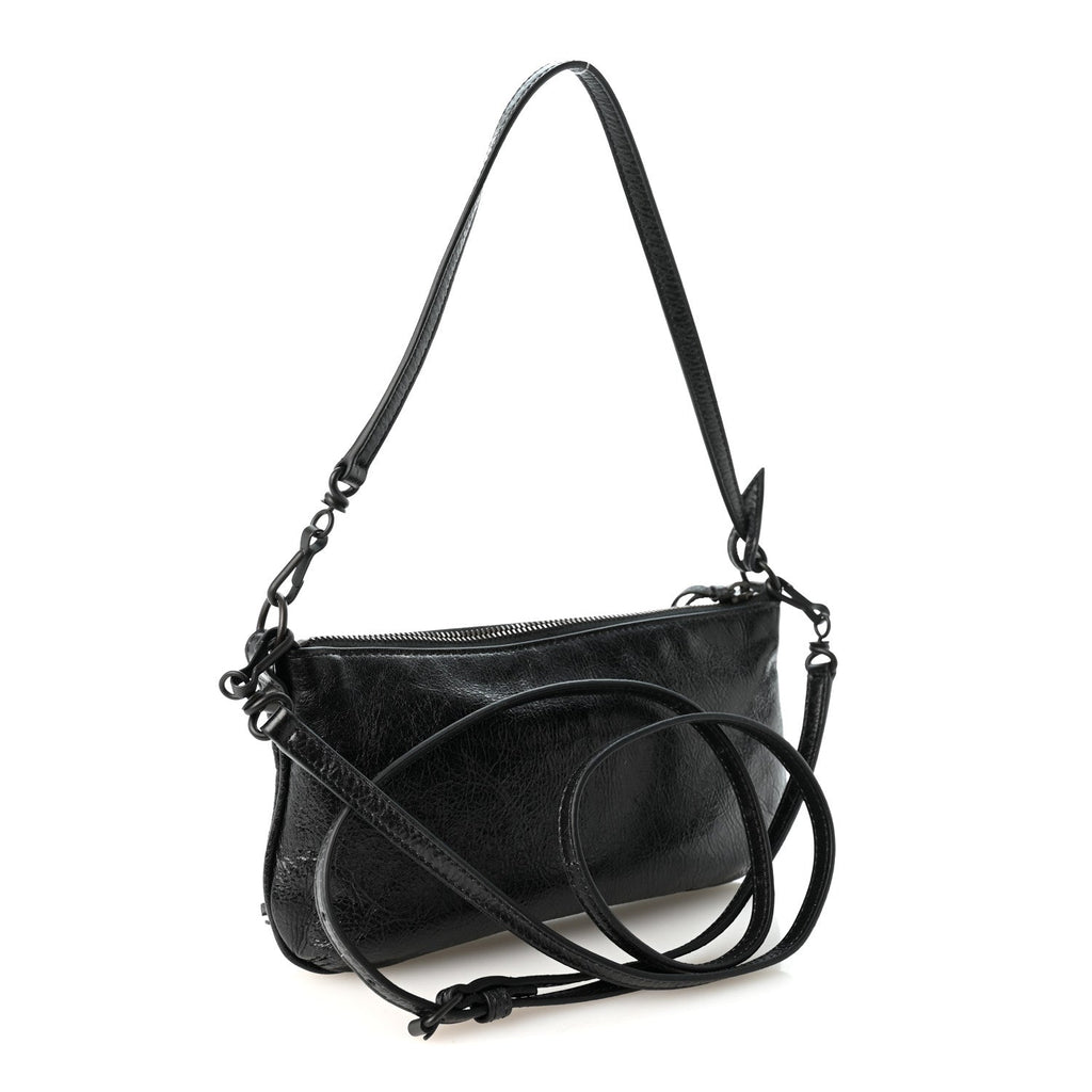 Agneau Arena Classic Hardware Le City Pouch On Strap Black
