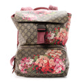 GG Supreme Monogram Blooms Medium Single Buckle Backpack Beige Multicolor Dry Rose