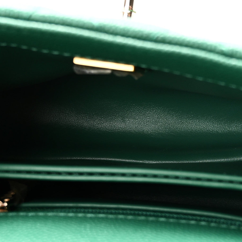 Caviar Quilted Extra Mini Coco Handle Flap Green