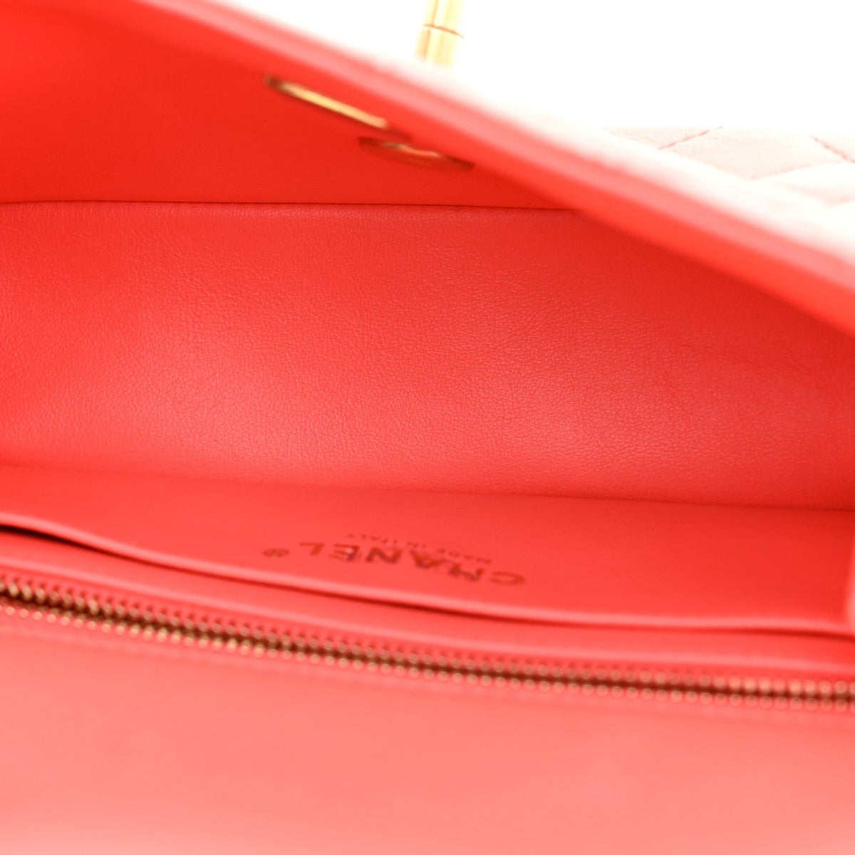 Lambskin Quilted Mini Rectangular Sweet Camellia Flap Coral