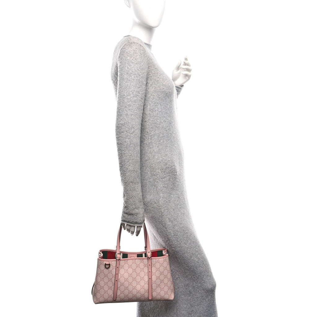 GG Supreme Monogram Emblem Medium Tote Bag Light Pink