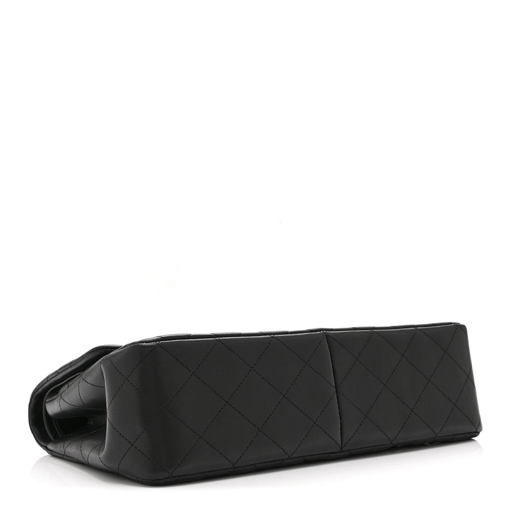 Lambskin Quilted Jumbo Double Flap So Black