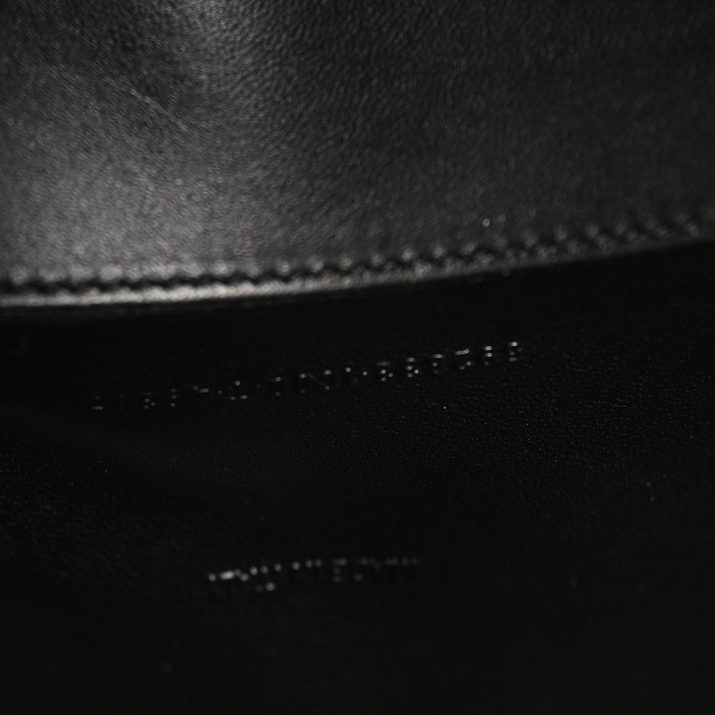 Grained Calfskin Hourglass Top Handle Bag XS Black