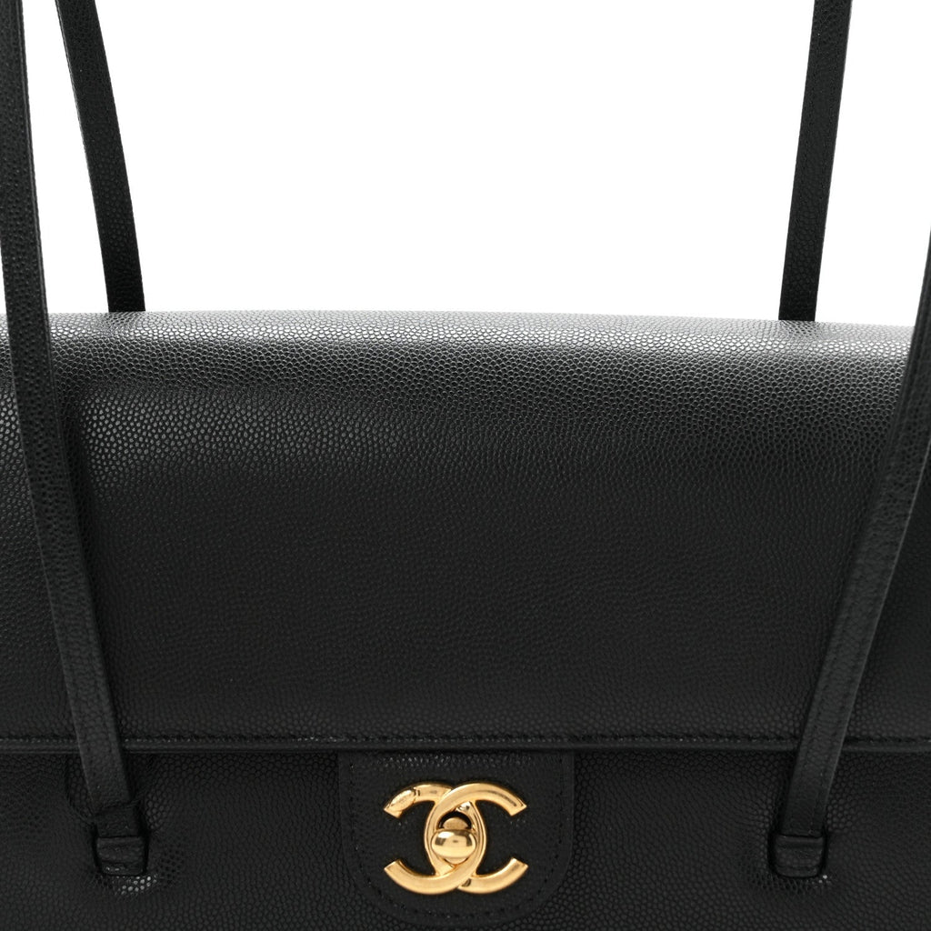 Shiny Caviar Preppy Coco Small Flap Black