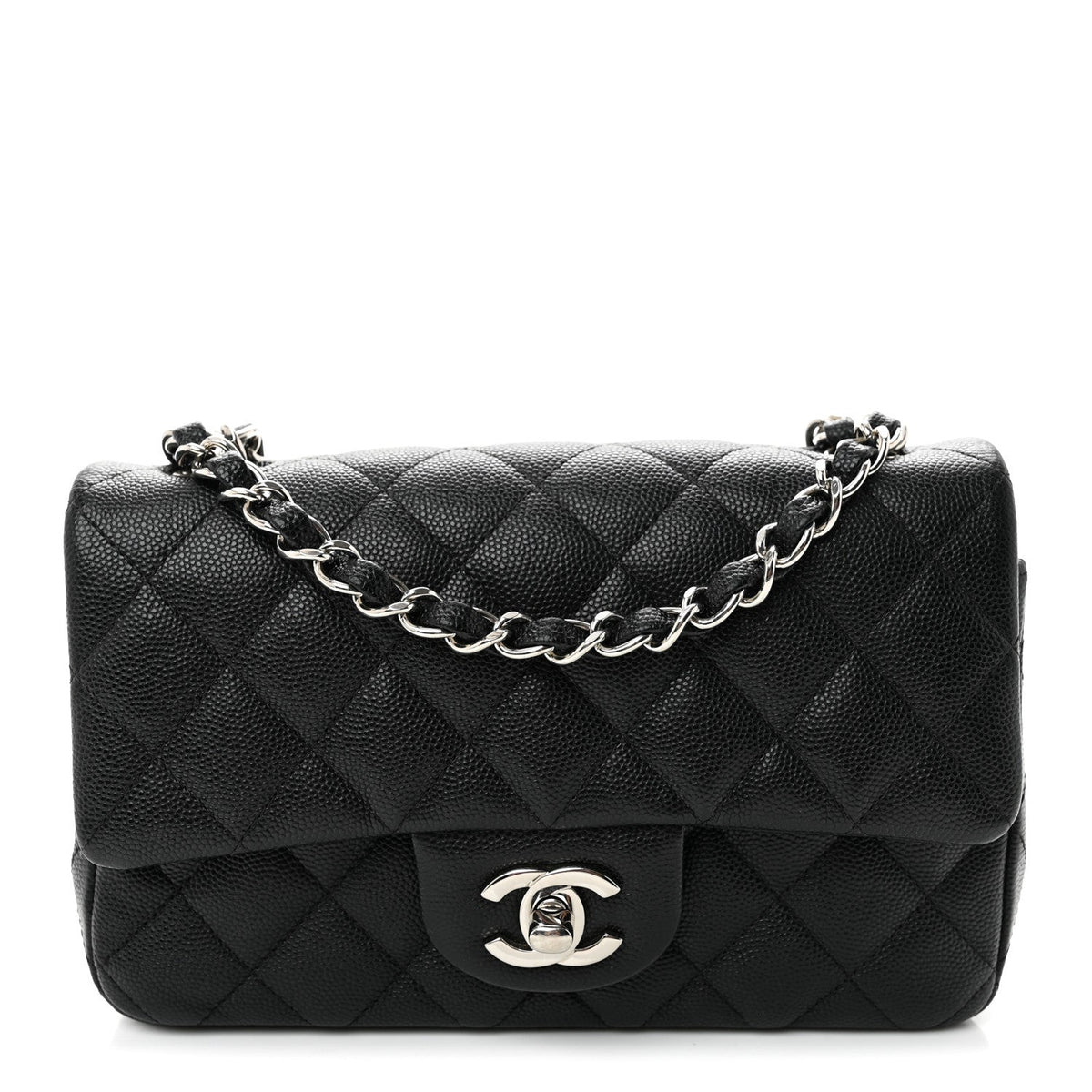 Caviar Quilted Mini Rectangular Flap Black