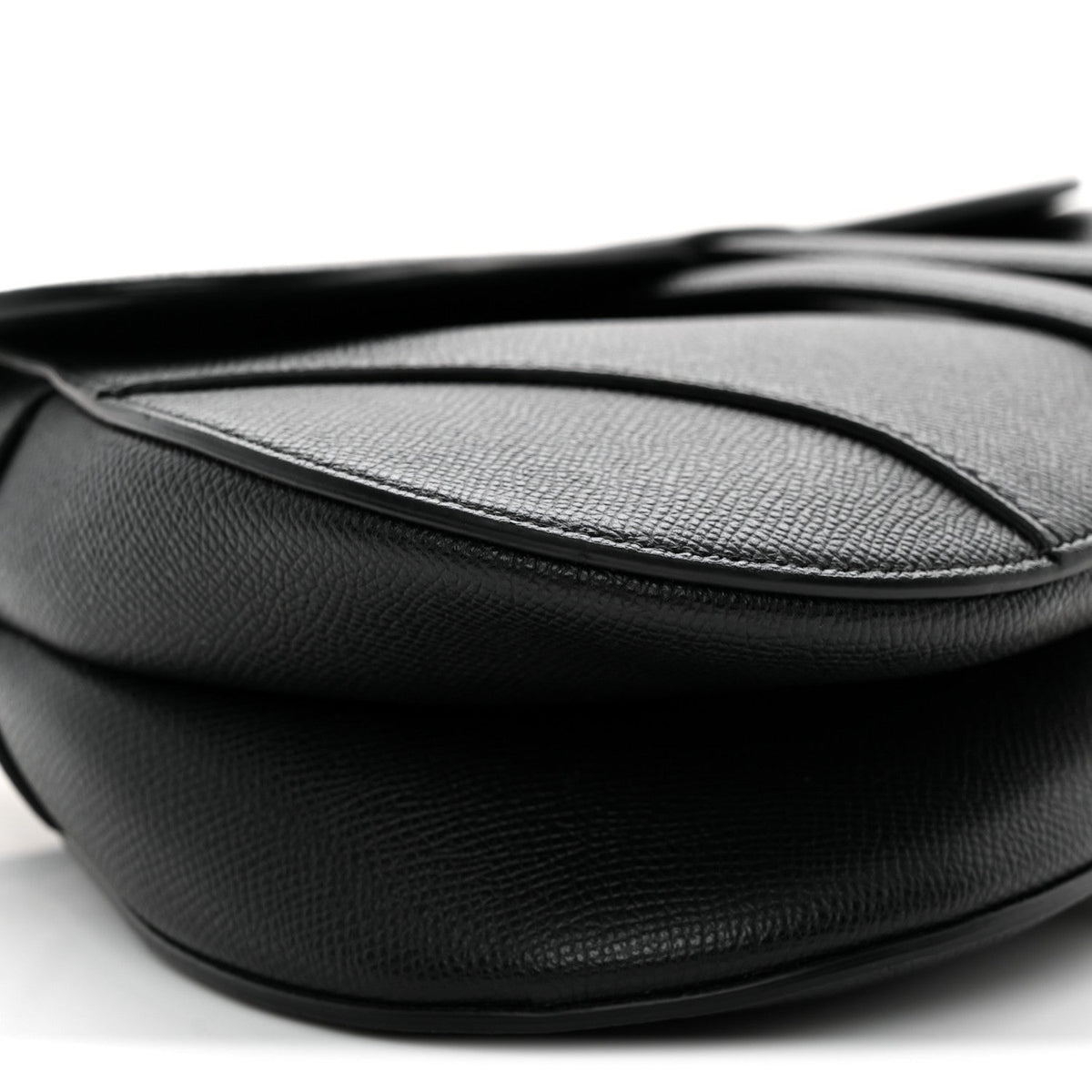 Grained Calfskin Saddle Bag Black