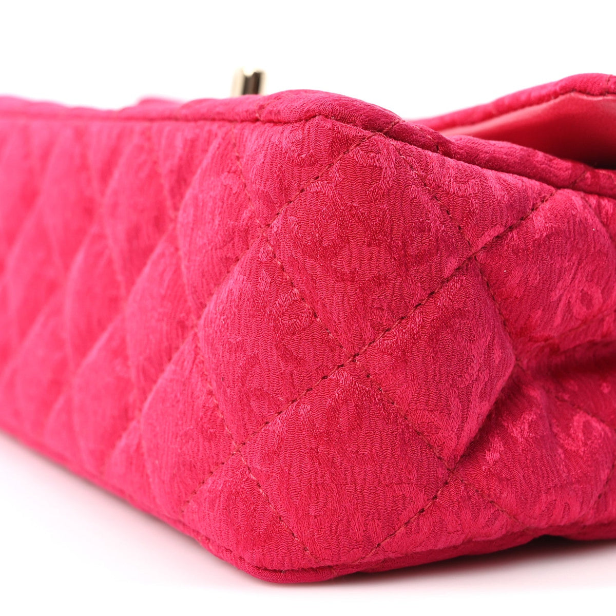 Satin Quilted CC Mini Rectangular Flap Dark Pink