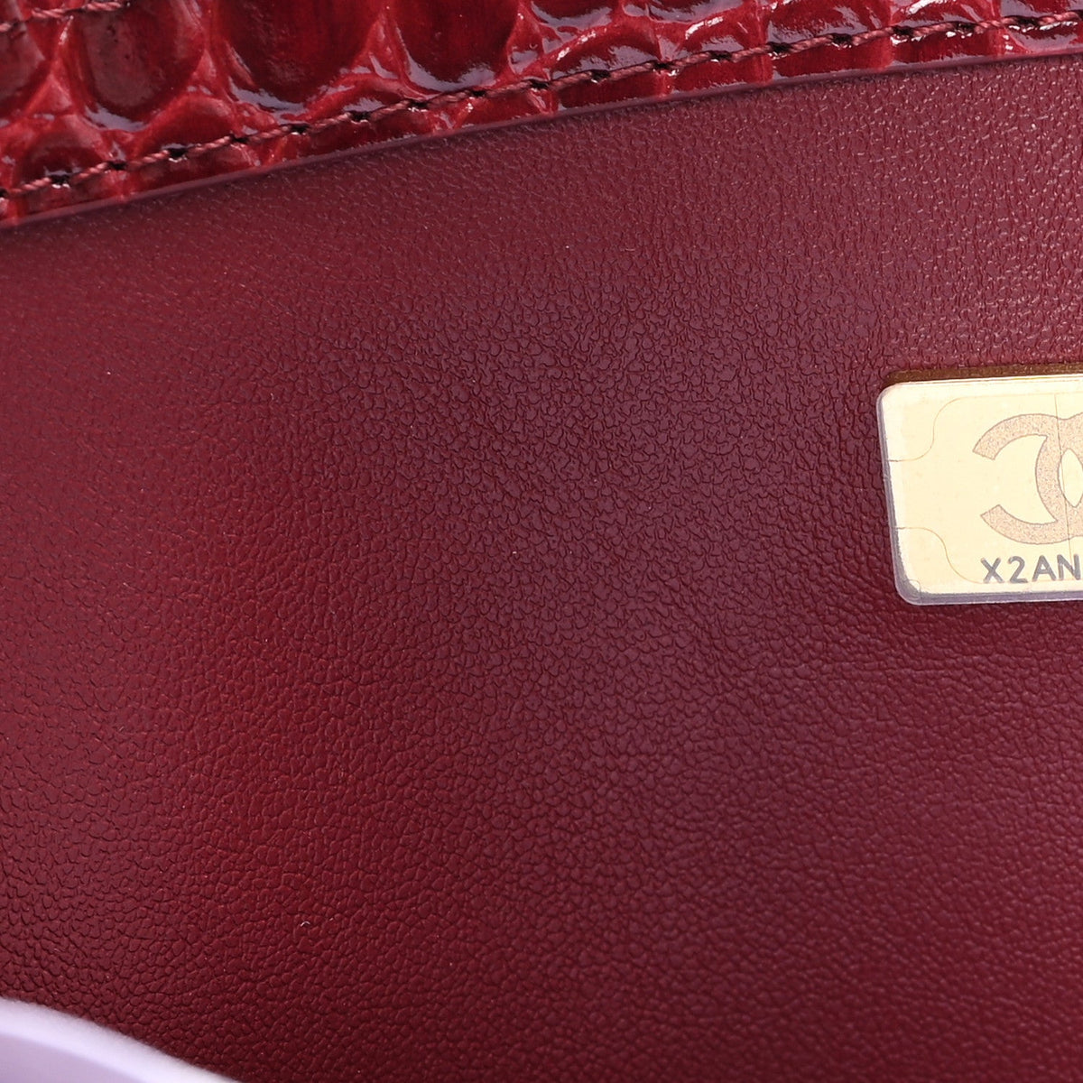 Calfskin Crocodile Embossed Archetype Large Shopping Tote Burgundy Burgundy