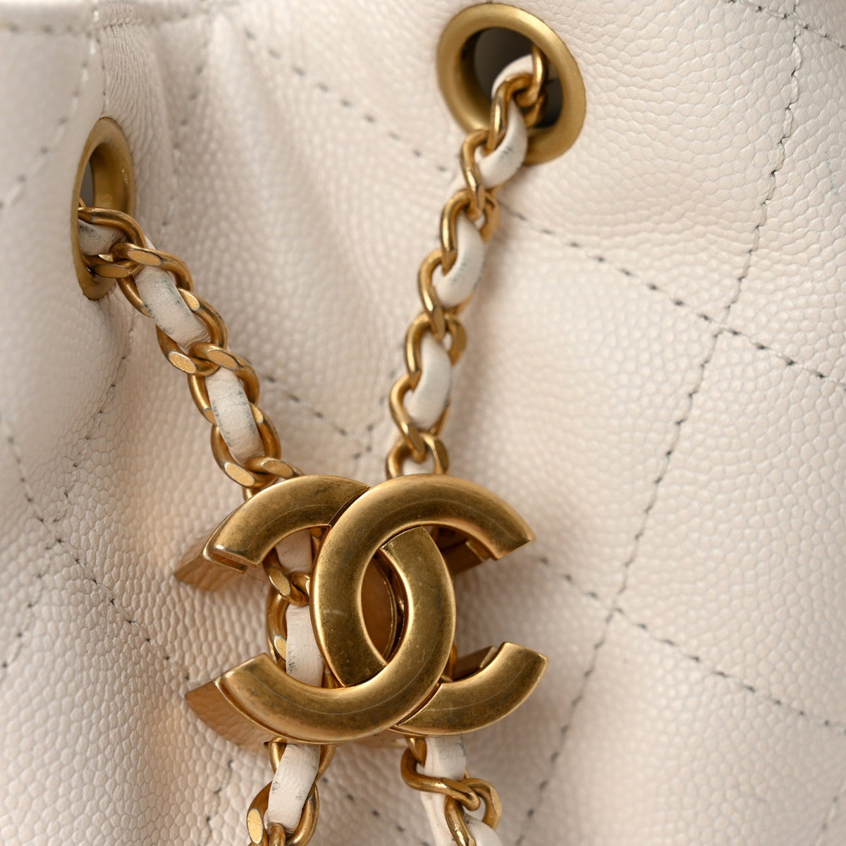 Caviar Quilted Small Chanel 25 Handbag White