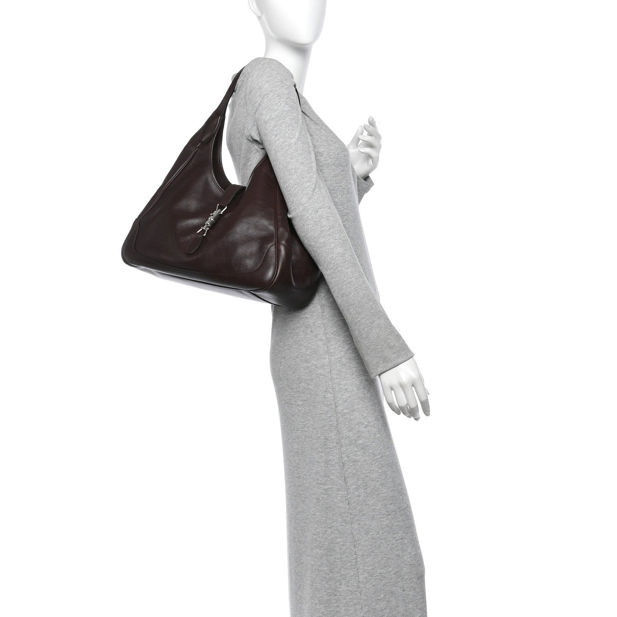Soft Calfskin Medium Mercato Tote Bag Dark Brown