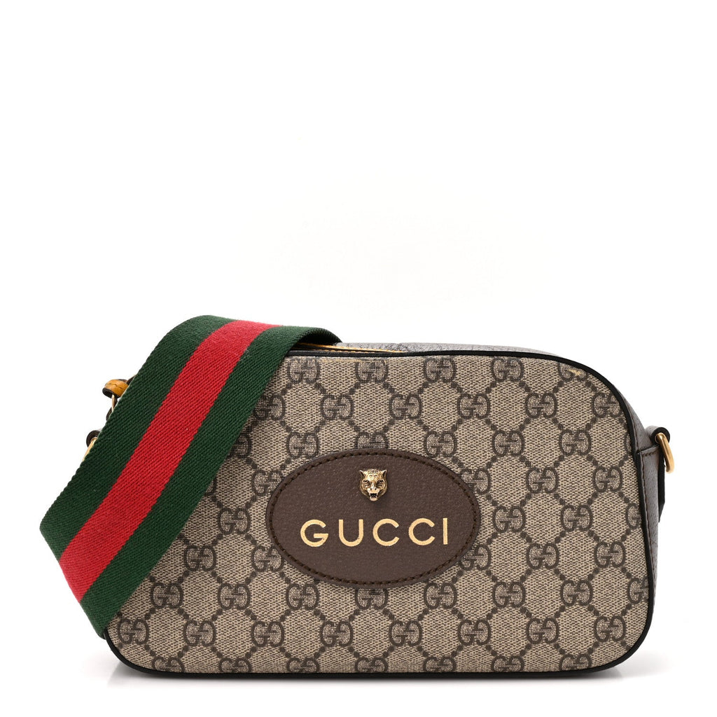 GG Supreme Monogram Web Neo Vintage Shoulder Bag Beige New Acero Crop