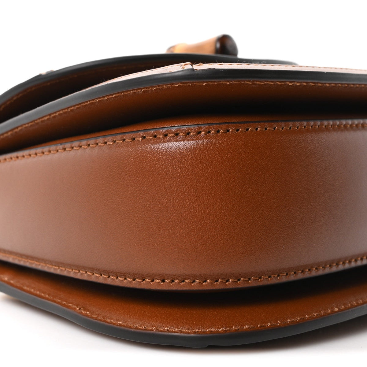 New Canvas Charisma Calfskin Crystal GG Monogram Small Bamboo 1947 Top Handle Bag Camel Ebony