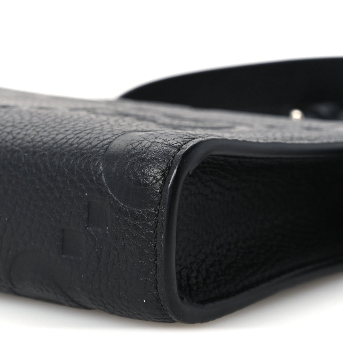 Monogram Jumbo GG Textured Dollar Calfskin Crossbody Bag Black