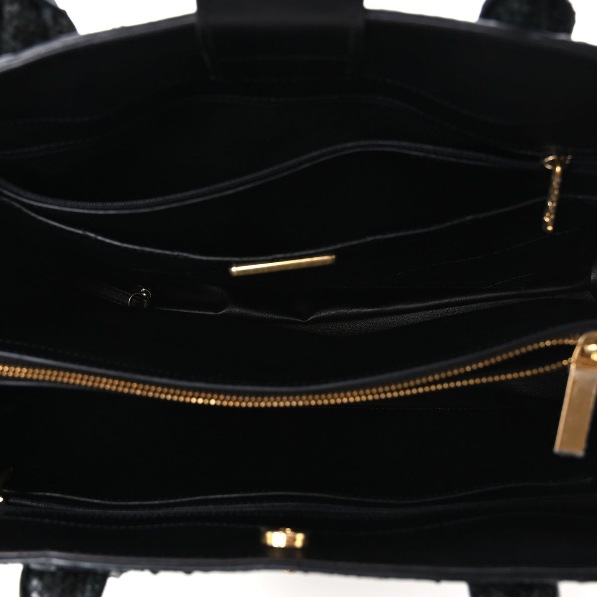 Snakeskin  Medium Executive Cerf Shopper Tote Black