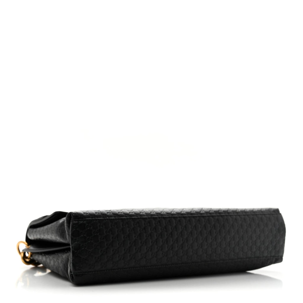 Micro GG Calfskin Large Chain Shoulder Bag Black