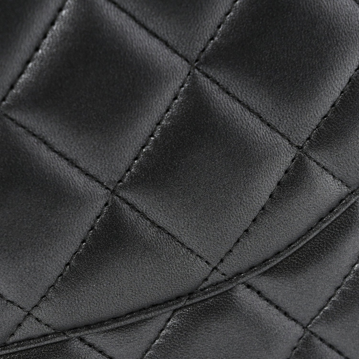 Metallic Lambskin Quilted Maxi Double Flap Pewter