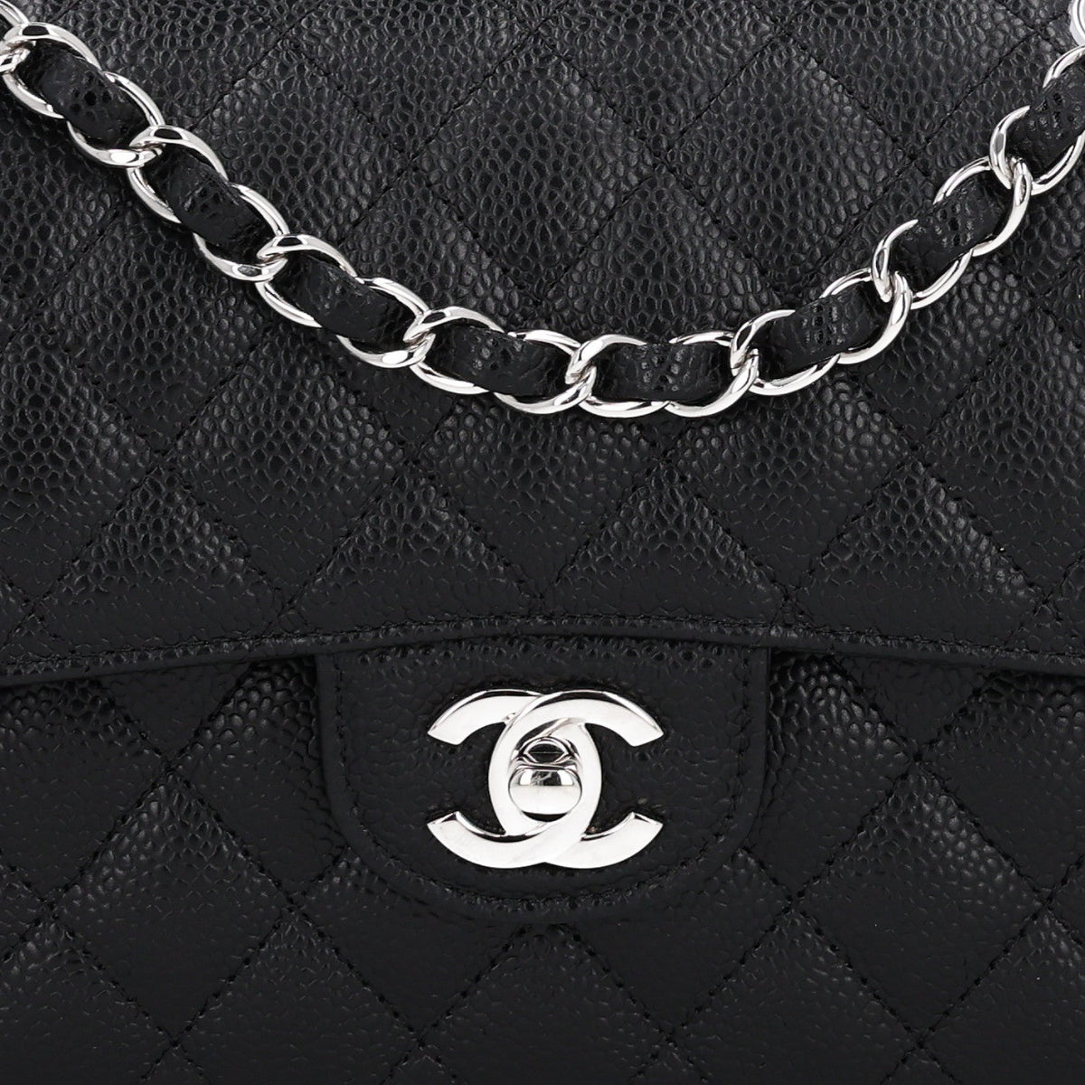 Caviar Quilted Small Double Flap Black
