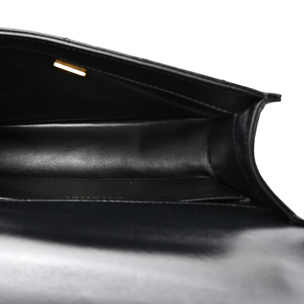 Calfskin Quilted Perfect Fit Flap Black
