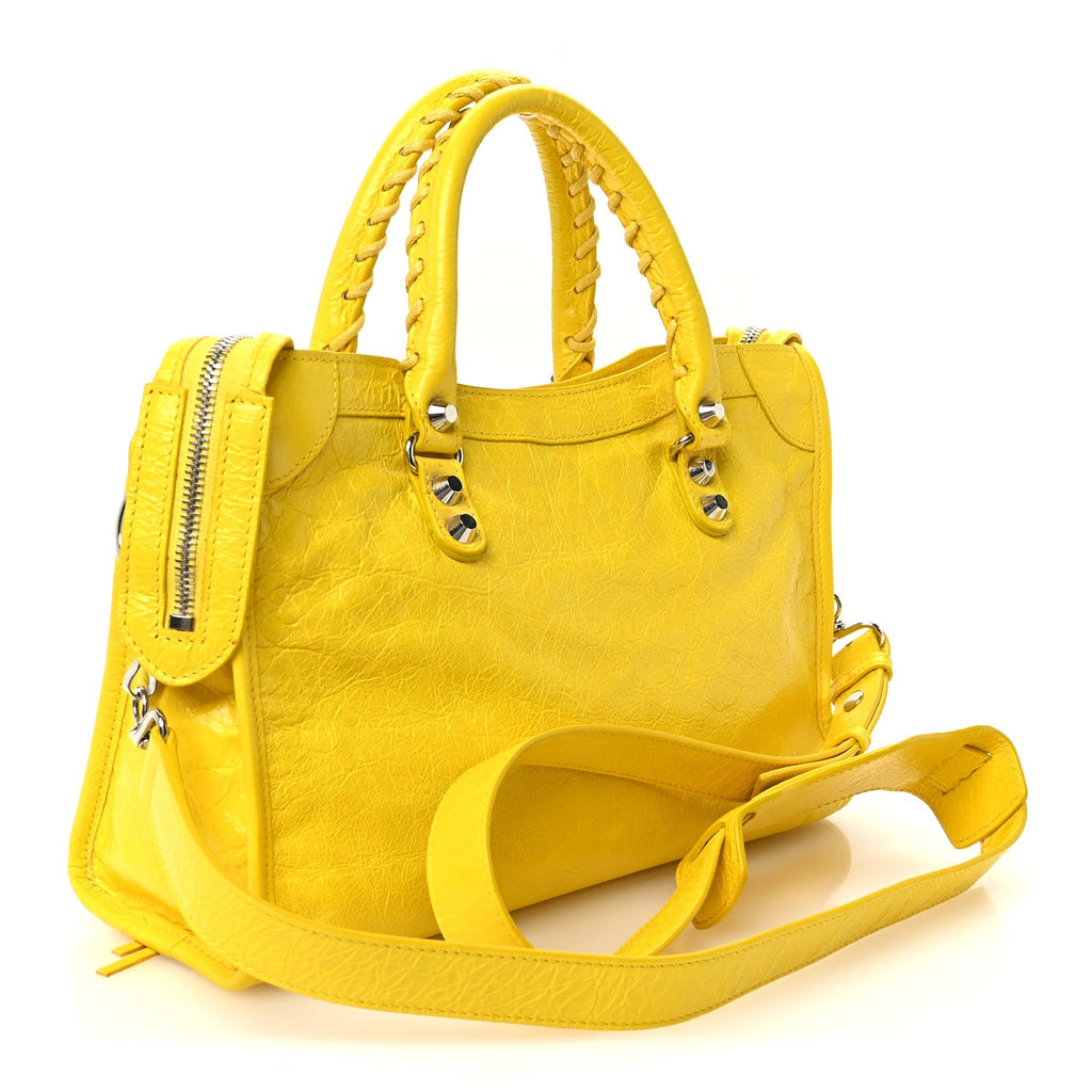 Agneau Classic Silver Hardware City S Jaune Soleil