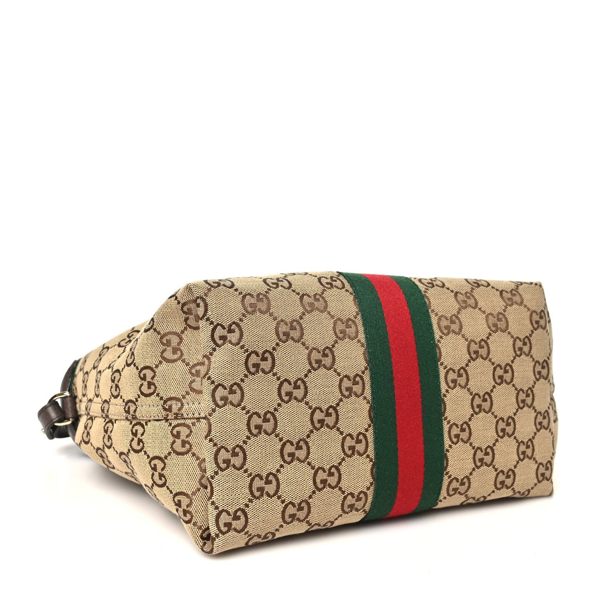 Monogram Web Small Giglio Tote Beige Dark Brown