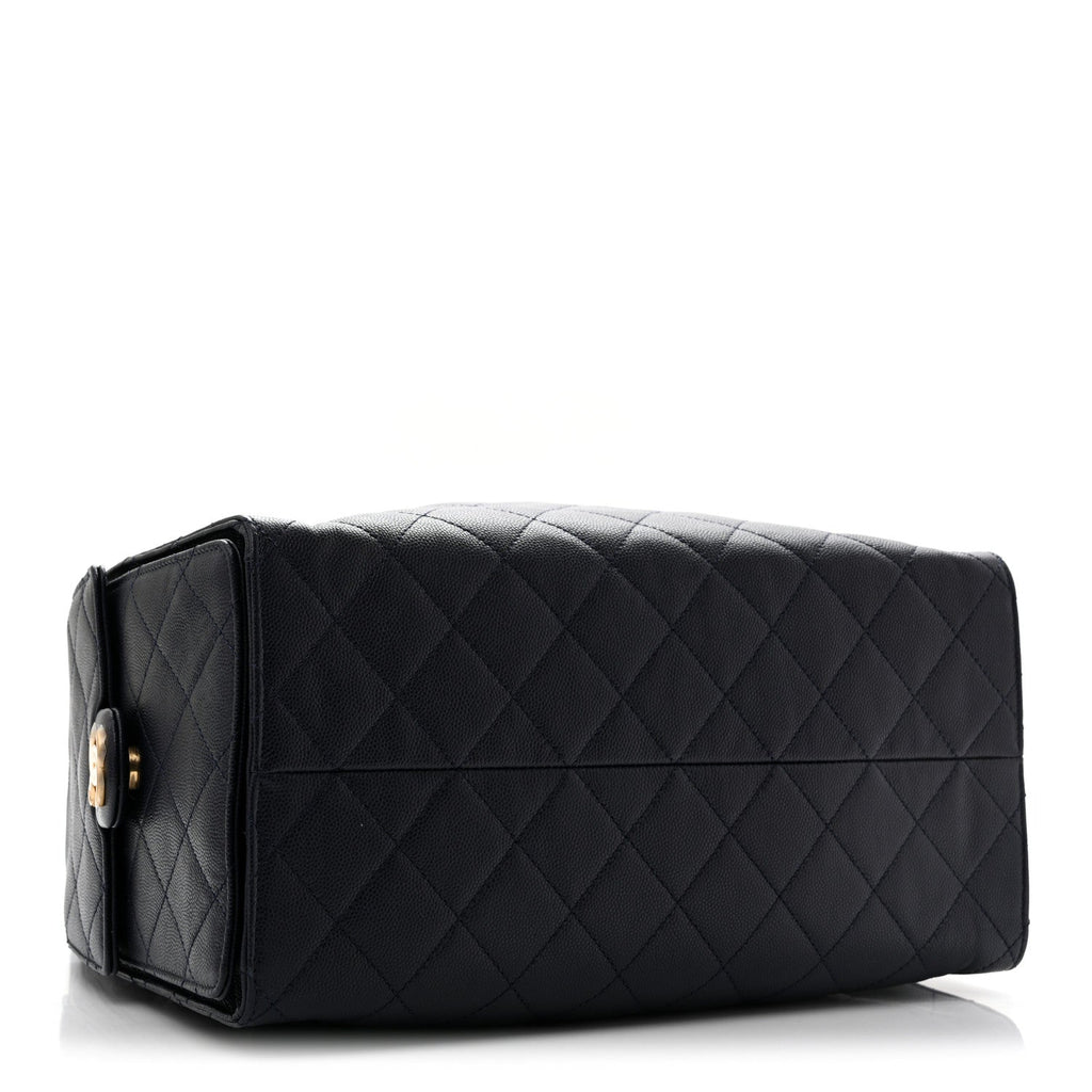 Caviar Quilted Medium Chanel 25 Handbag Dark Navy