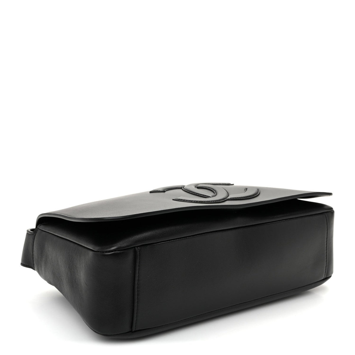 Lambskin CC Maxi Messenger Bag Black