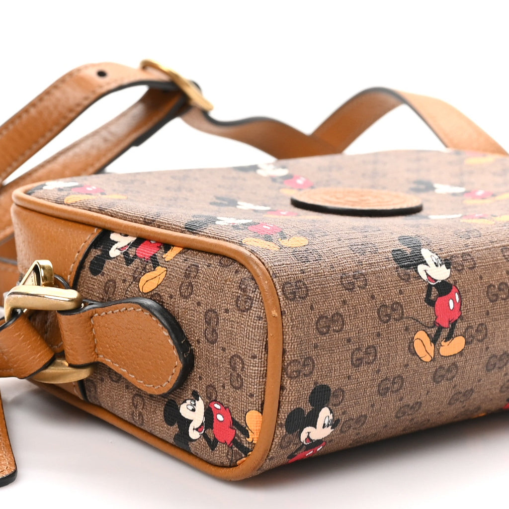 X DISNEY Mini Vintage GG Supreme Monogram Mickey Mouse Shoulder Bag Beige Vintage Sun Oil