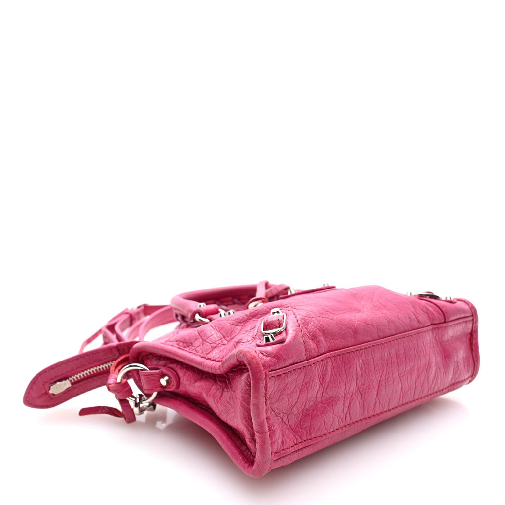 Agneau Arena Silver Hardware Nano Le City Fuchsia