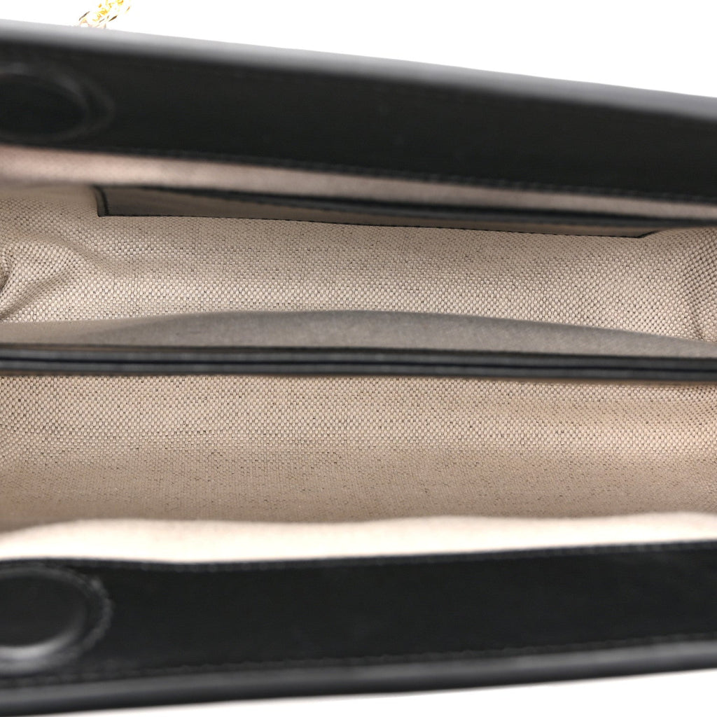 Calfskin GG Matelasse Small Slim Chain Shoulder Bag Black Natural