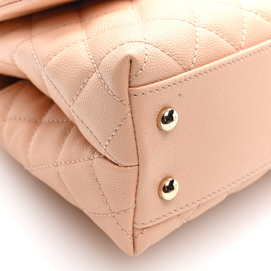 Caviar Quilted Mini Coco Handle Flap Light Pink