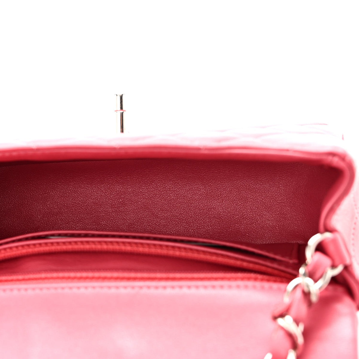 Lambskin Quilted Mini Rectangular Flap Pink