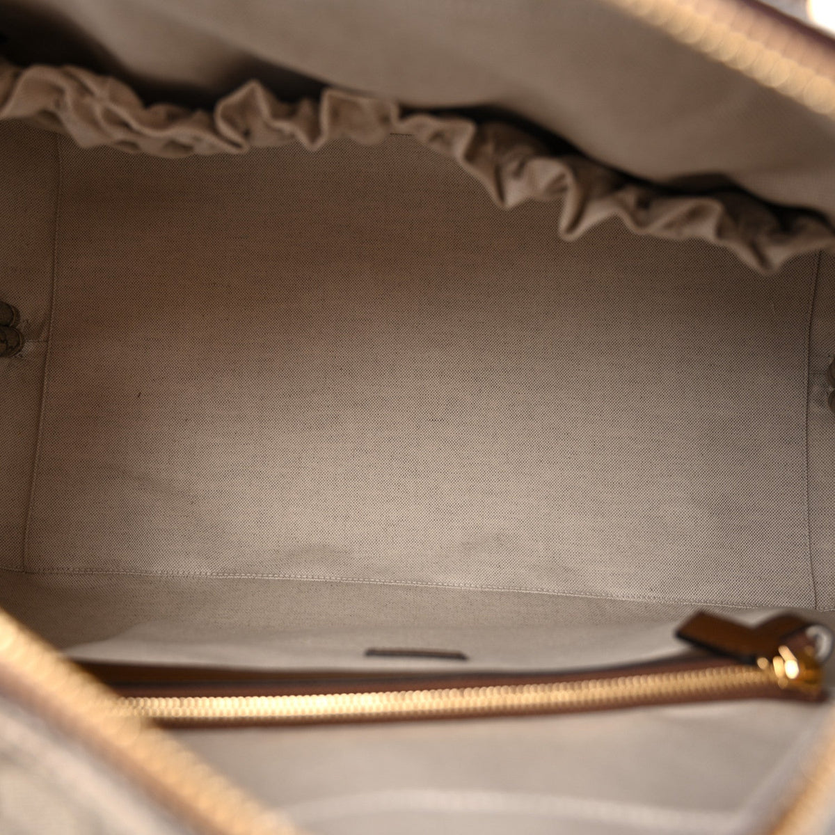 GG Supreme Monogram Azalea Calfskin Retro Interlocking G Large Duffle Bag Beige Ebony Brown Sugar