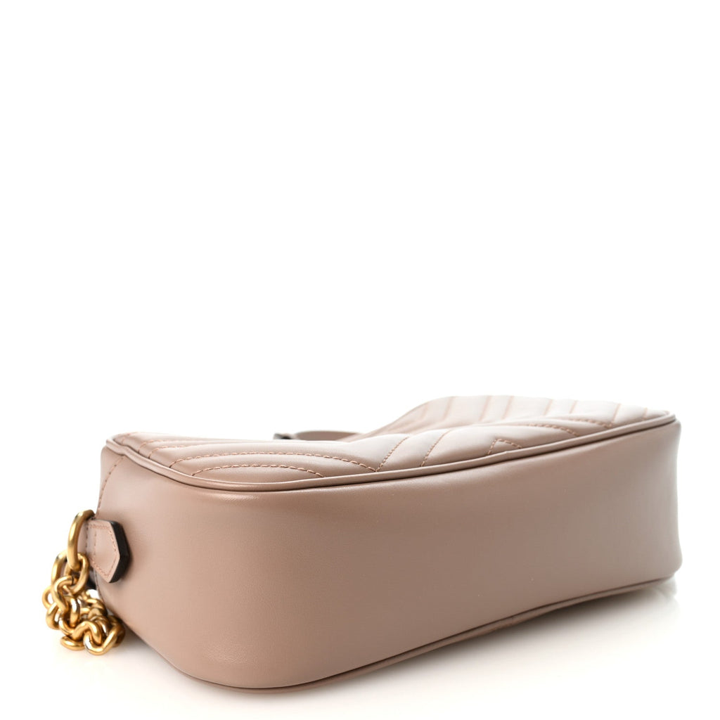 Calfskin Matelasse Small GG Marmont Chain Shoulder Bag Porcelain Rose