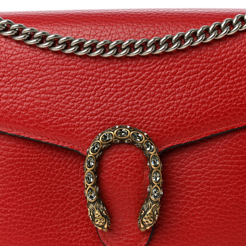 Calfskin Mini Dionysus Chain Wallet Hibiscus Red