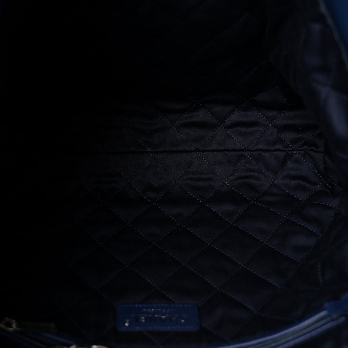 Shiny Calfskin Quilted Small Chanel 22 Navy