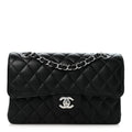Caviar Quilted Small Double Flap Black