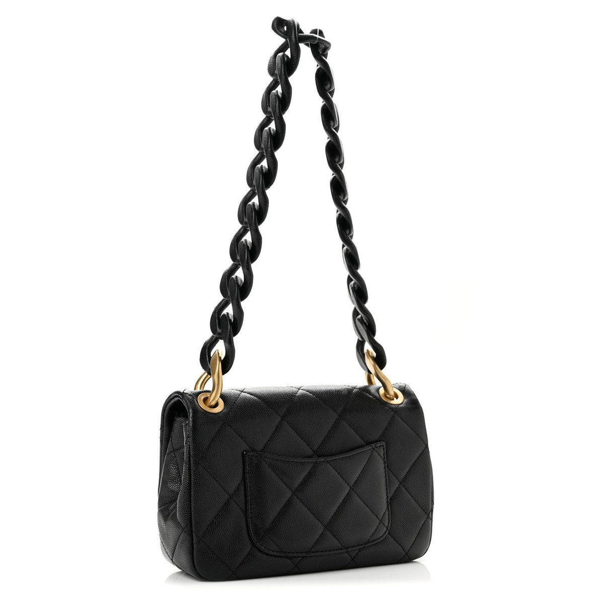 Caviar Quilted Funky Match Mini Flap Black