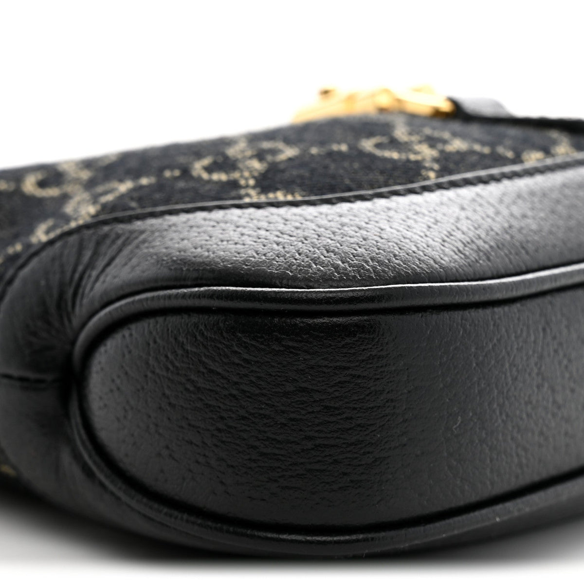 Jacquard Black Denim GG Monogram Textured Dollar Calfskin Mini Jackie 1961 Hobo Black Ivory