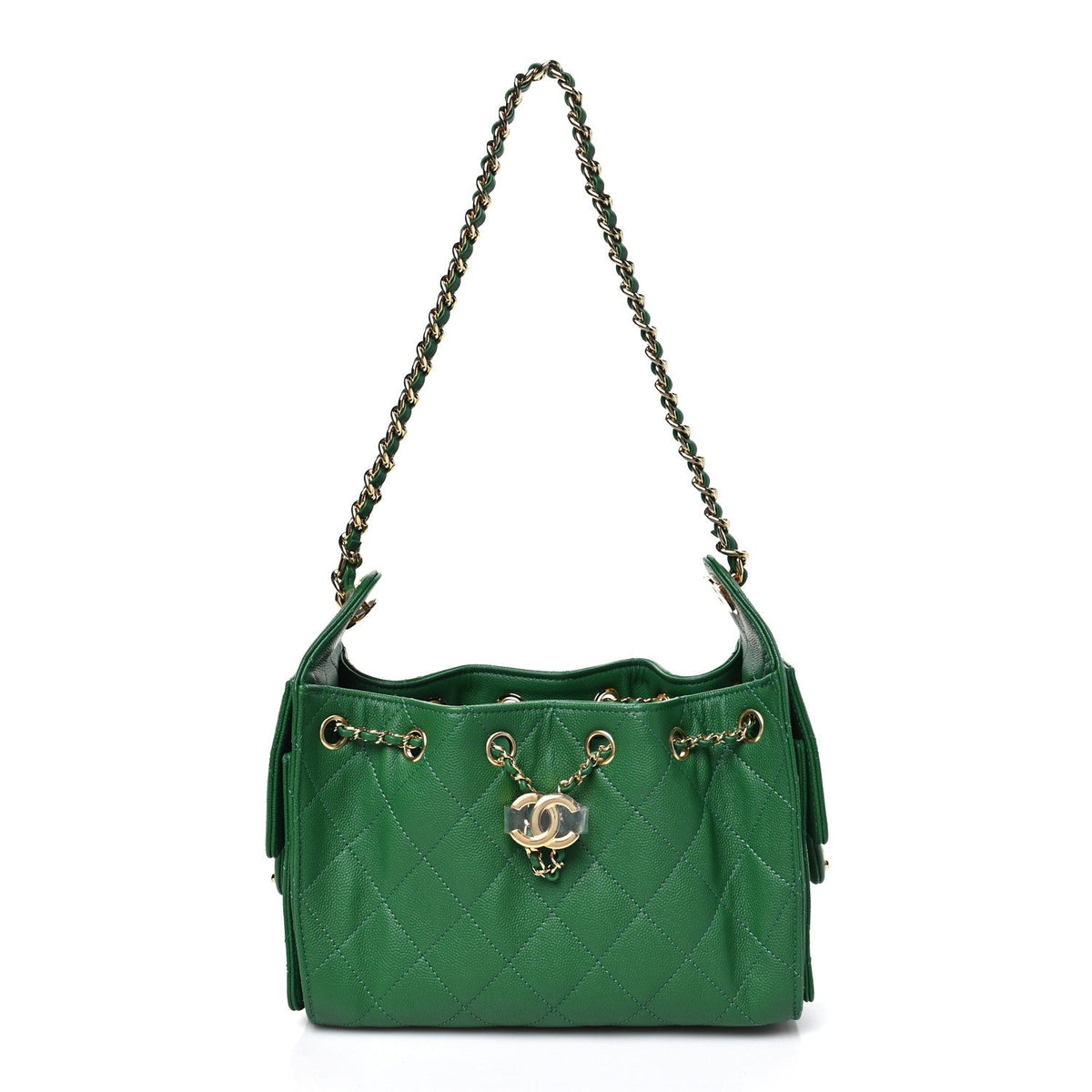 Caviar Quilted Mini Chanel 25 Handbag Green