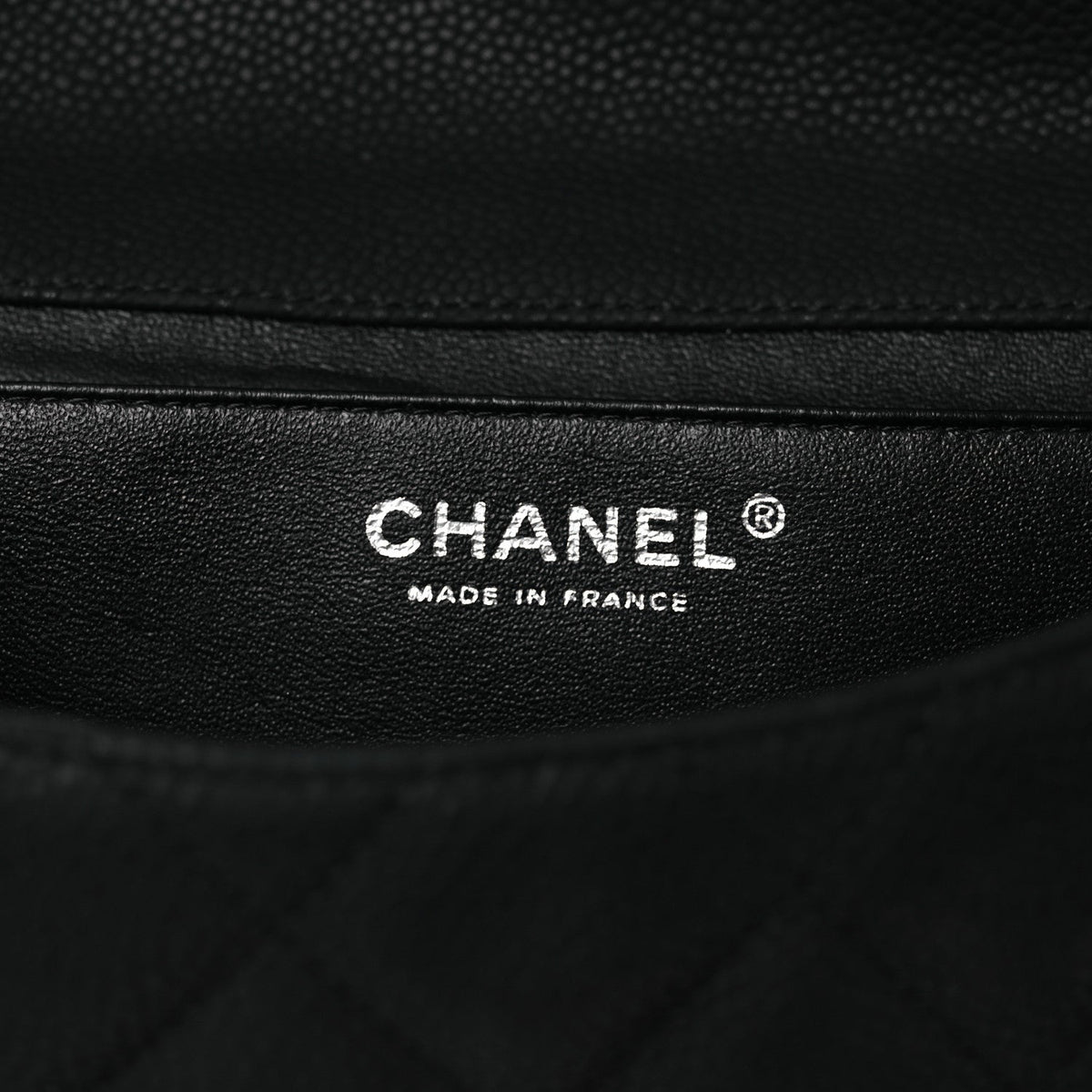 Iridescent Caviar Quilted Clutch With Chain Flap Black